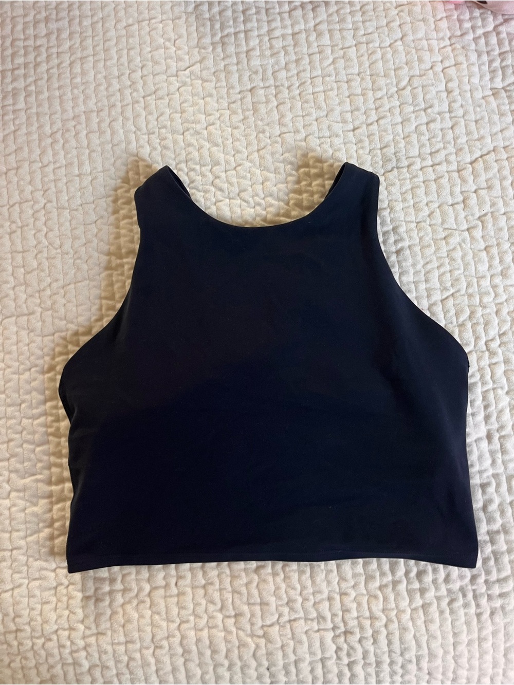Athleta Navy Blue High-Neck Crop Workout Tank